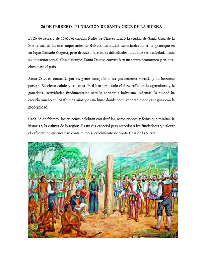 Fundación de Santa Cruz de la Sierra | PDF | Bolivia