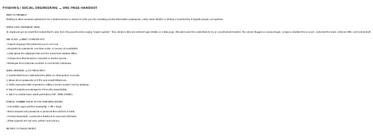 Phishing Awareness and Defense Guide | PDF