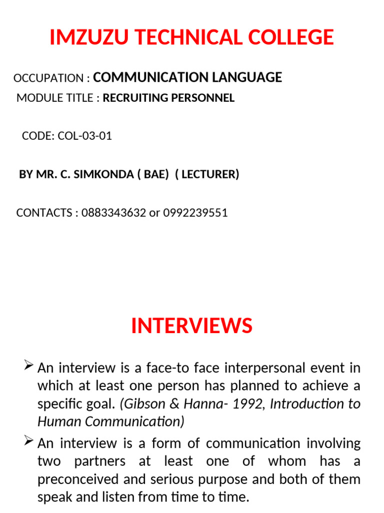 Interviews | PDF | Performance Appraisal | Employment