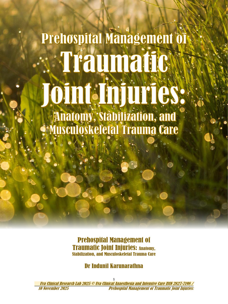 Prehospital Care for Joint Injuries | PDF | Joint | Emergency Medical ...
