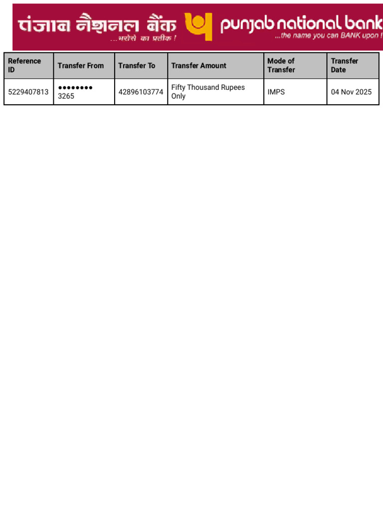 Transfer Details | PDF