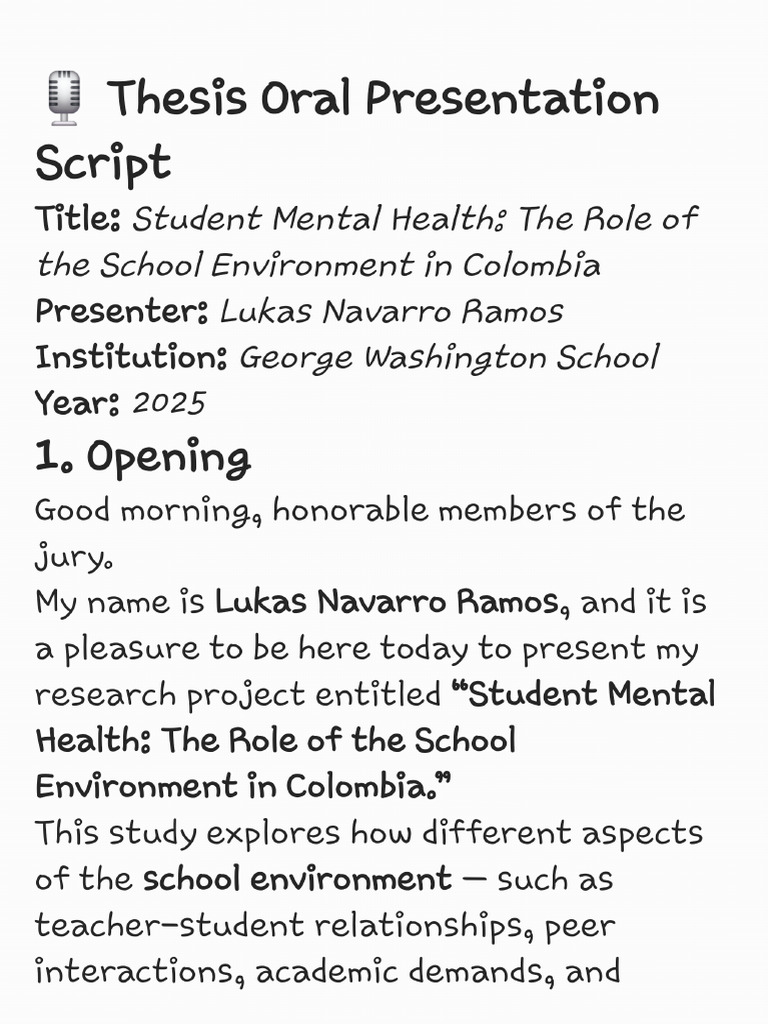 Thesis Oral Presentation Script - 251028 - 054257 | PDF