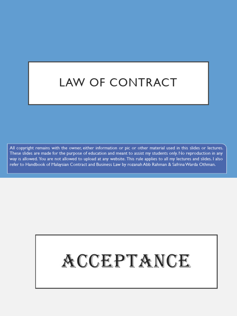 Understanding Acceptance in Contract Law | PDF | Offer And Acceptance ...
