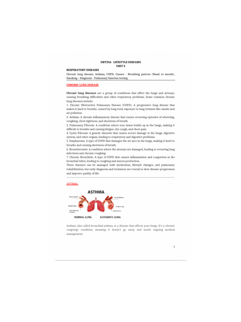 LSD Unit 5 | PDF | Chronic Obstructive Pulmonary Disease | Respiratory ...
