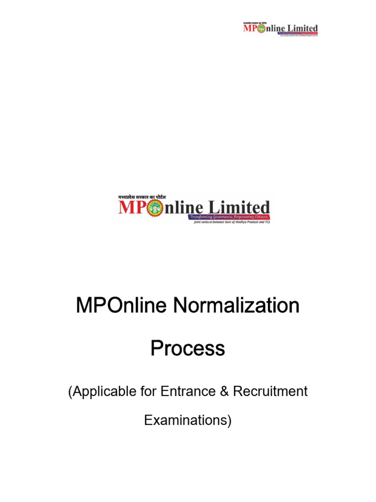 MP Online Normalisation Rules MPPTCL AE JE Recruitment | PDF