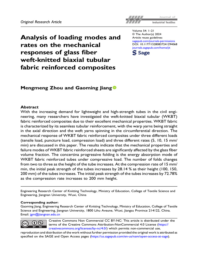 Zhou Jiang 2024 Analysis of Loading Modes and Rates on the Mechanical ...