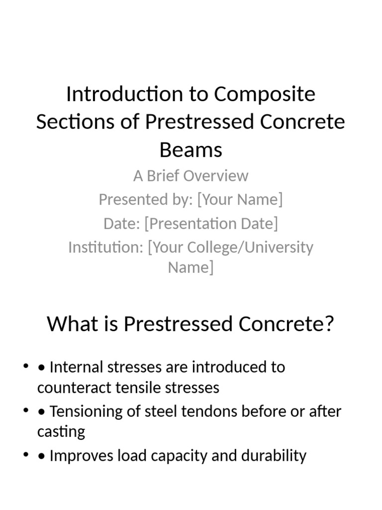 Composite Prestressed Concrete Beams | PDF