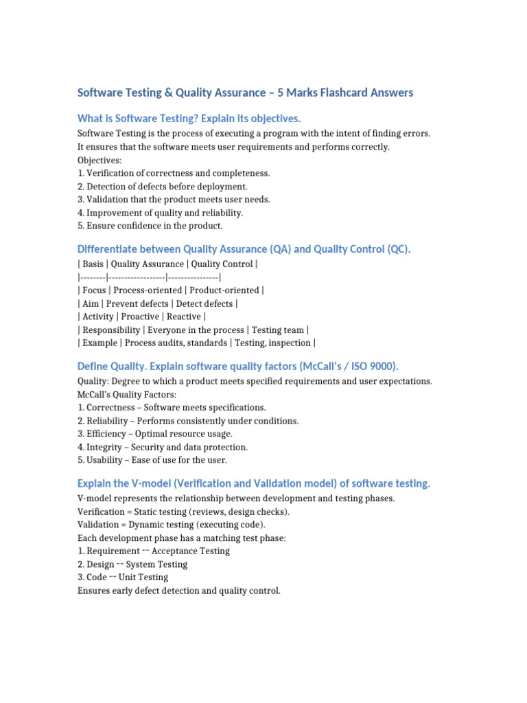 Software Testing & QA Concepts Explained | PDF | Software Testing ...