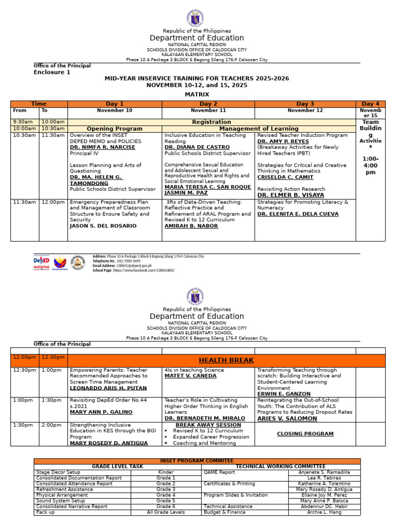 Adjusted Kes-Inset Matrix 2025 Version 2 | PDF | Cognition | Teaching