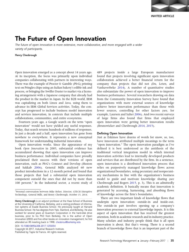 Future Trends in Open Innovation | PDF | Innovation | Business Model