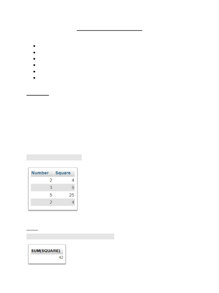 Aggregate Functions | PDF