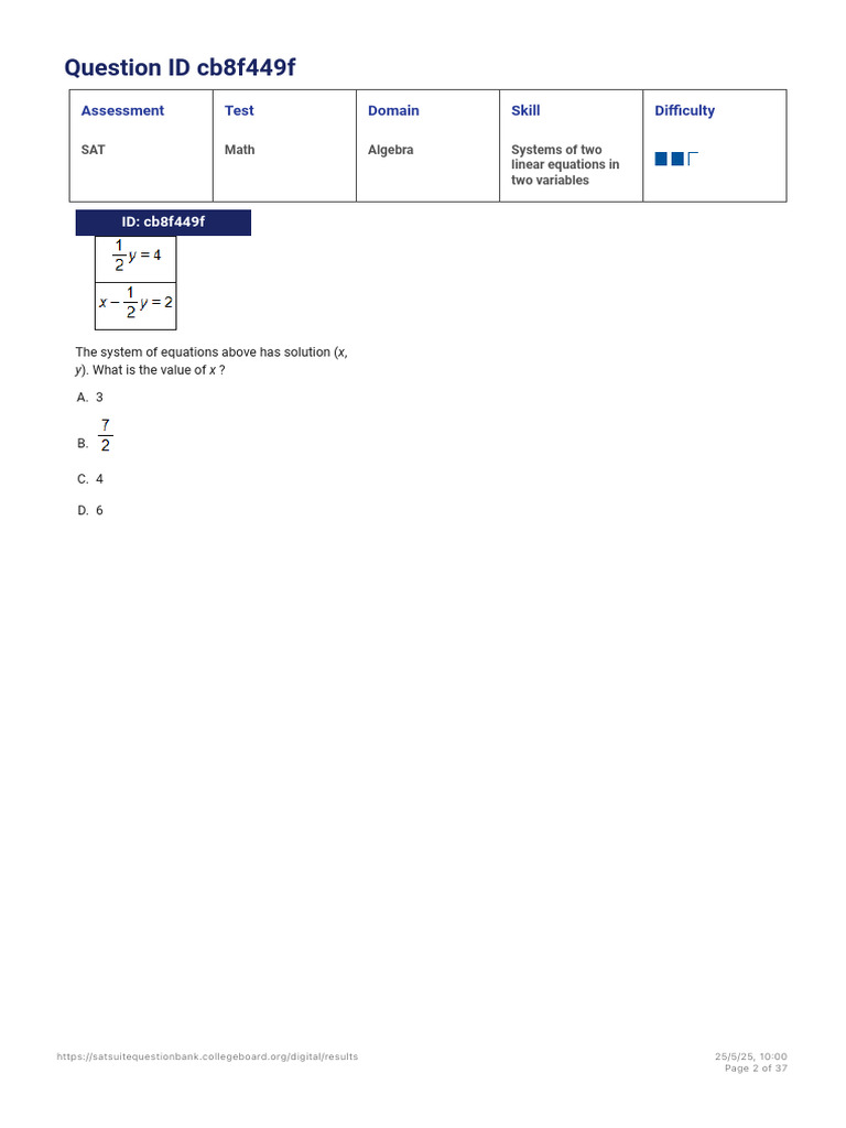 11 Systems of Equations Medium | PDF | Equations | Algebra