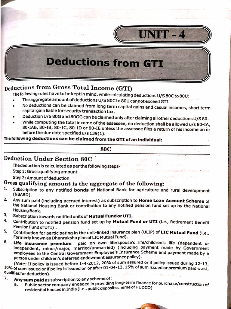 Deductions Under Section 80 | PDF