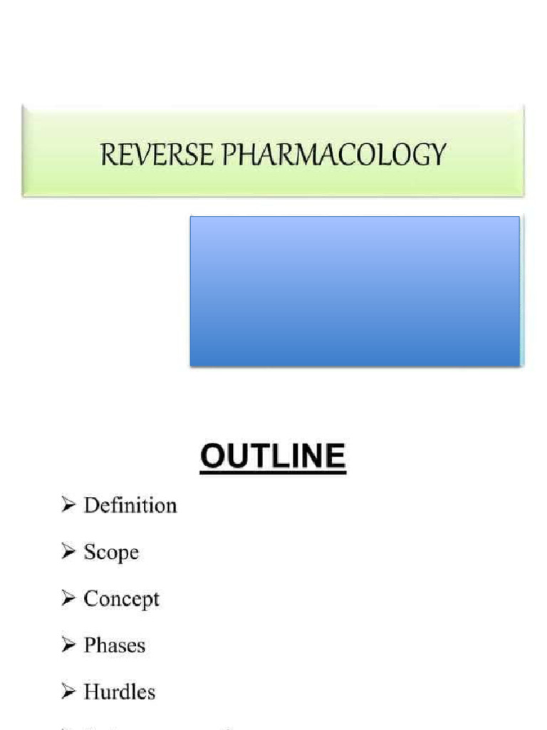 Reverse Pharmacology | PDF