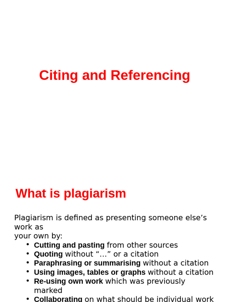 Citing and Referencing to Avoid Plagiarism | PDF | Citation | Plagiarism