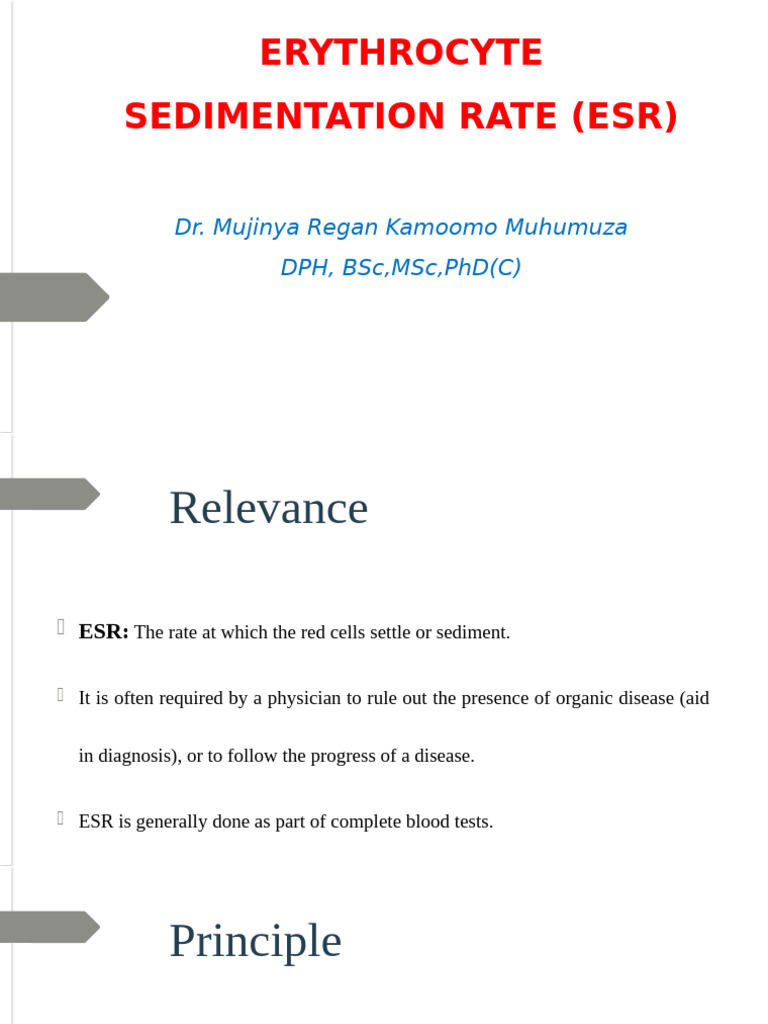 Understanding Erythrocyte Sedimentation Rate | PDF | Medical ...