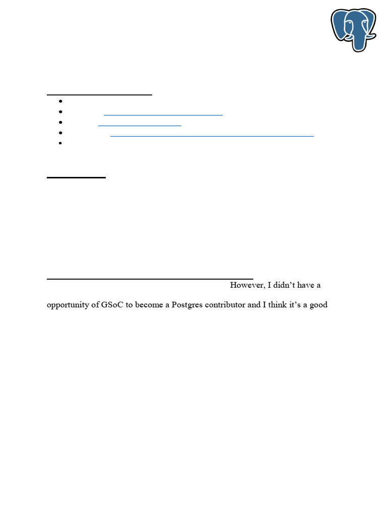 Gsoc 2023 Postgresql Project Proposal Pdf Postgre Sql Computer