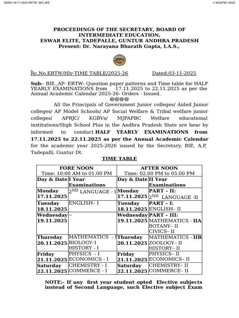 Half Yearly Exam Schedule 2025 | PDF | Poetry | Human Communication