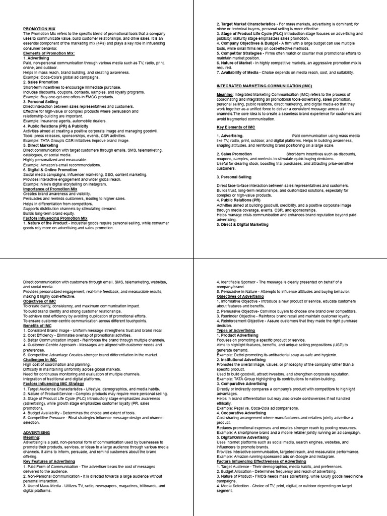 Understanding the Promotion Mix Elements | PDF | Sales | Brand