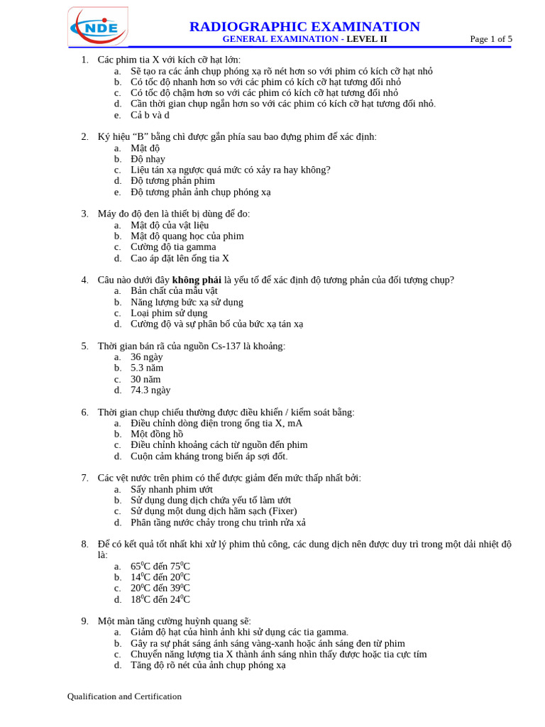RT Level II - General | PDF