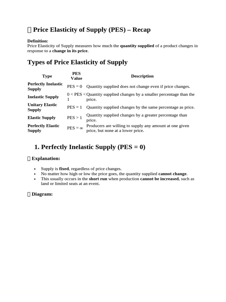 Understanding Price Elasticity of Supply | PDF | Elasticity (Economics ...