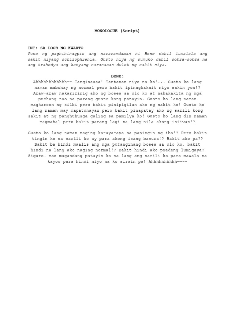 Muli Monologue (Script) | PDF