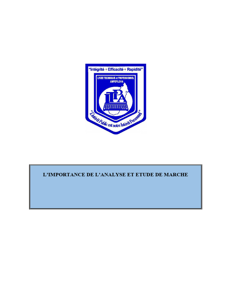 Analyse de marché : Rapport de stage UCODIS | PDF | Commercialisation ...