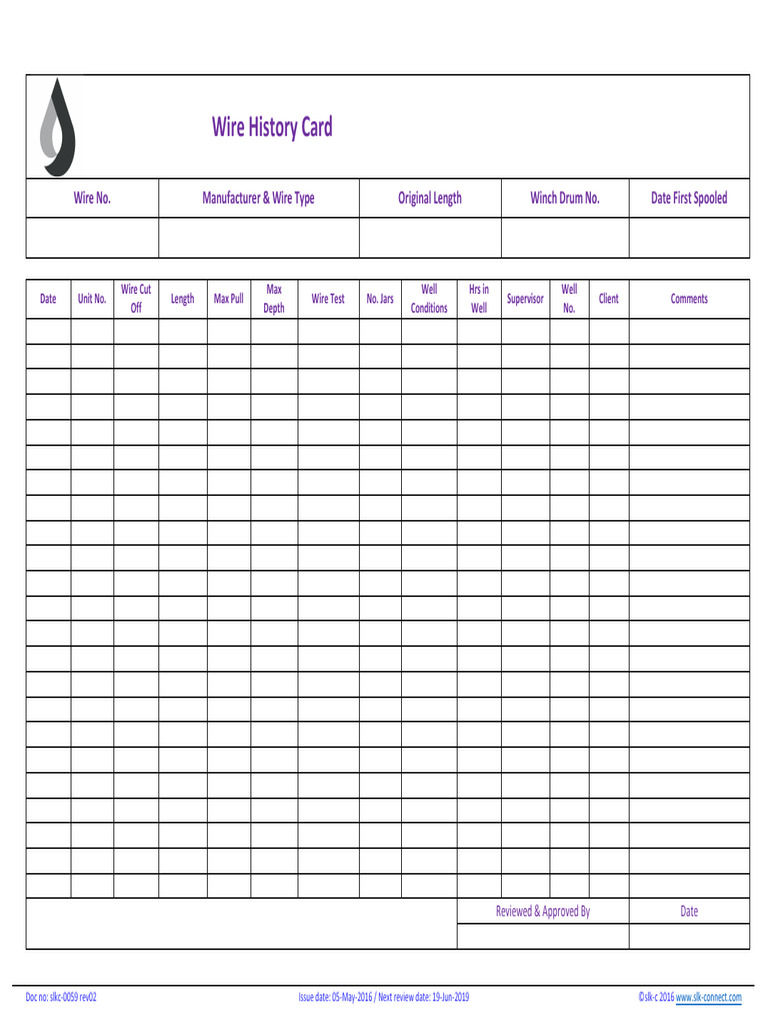 Appendix D Wire History Card Rev02 | PDF