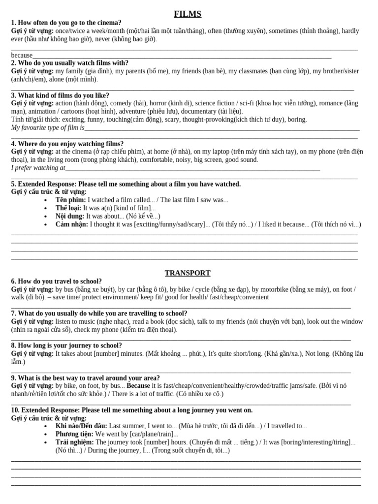 Speaking Test 2 | PDF