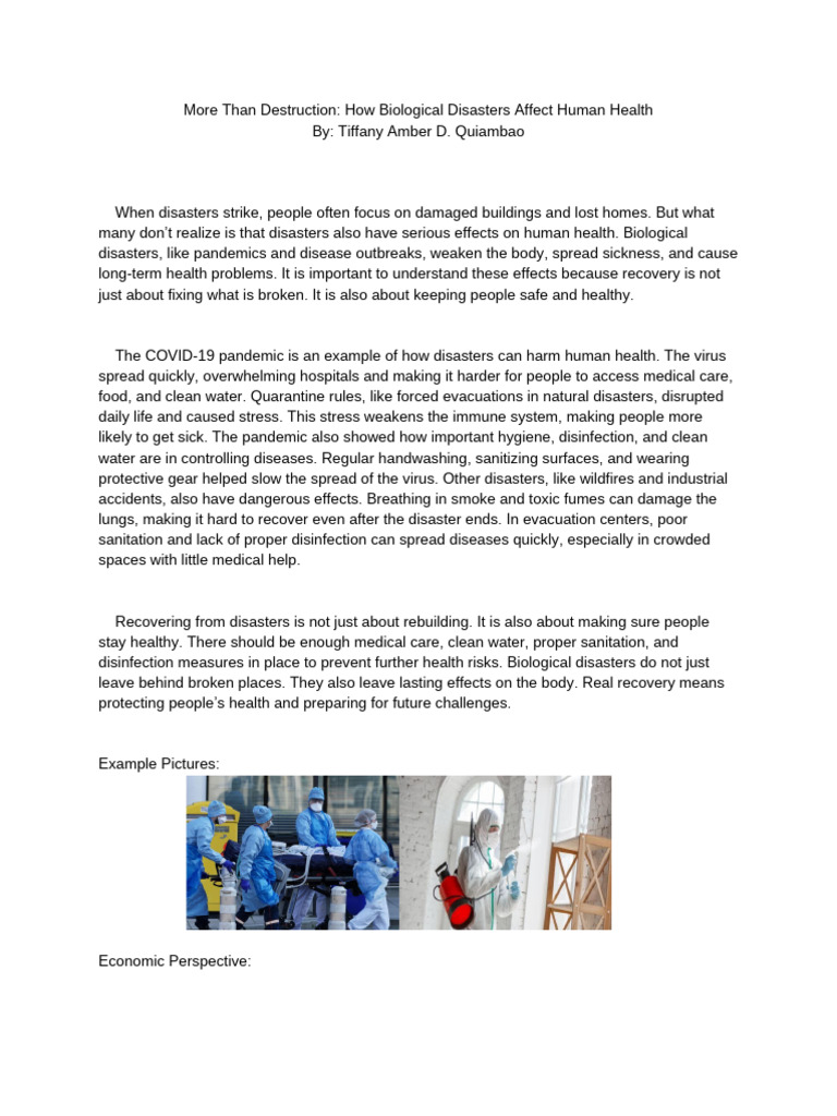 Impact of Biological Disasters on Health | PDF