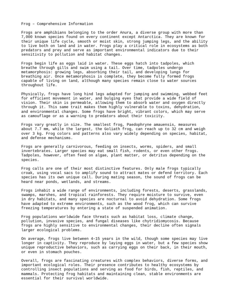 frog_info | PDF | Frog | Habitat
