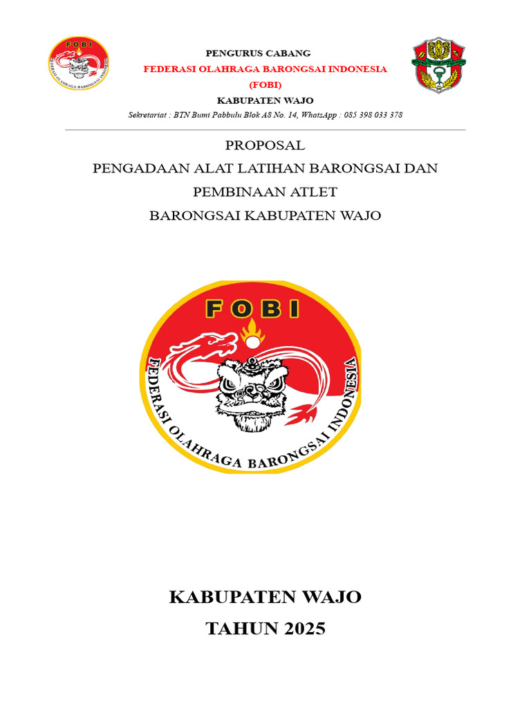 Rev 18-07-2025 - Proposal Pengajuan Dana FOBI Kab. Wajo | PDF