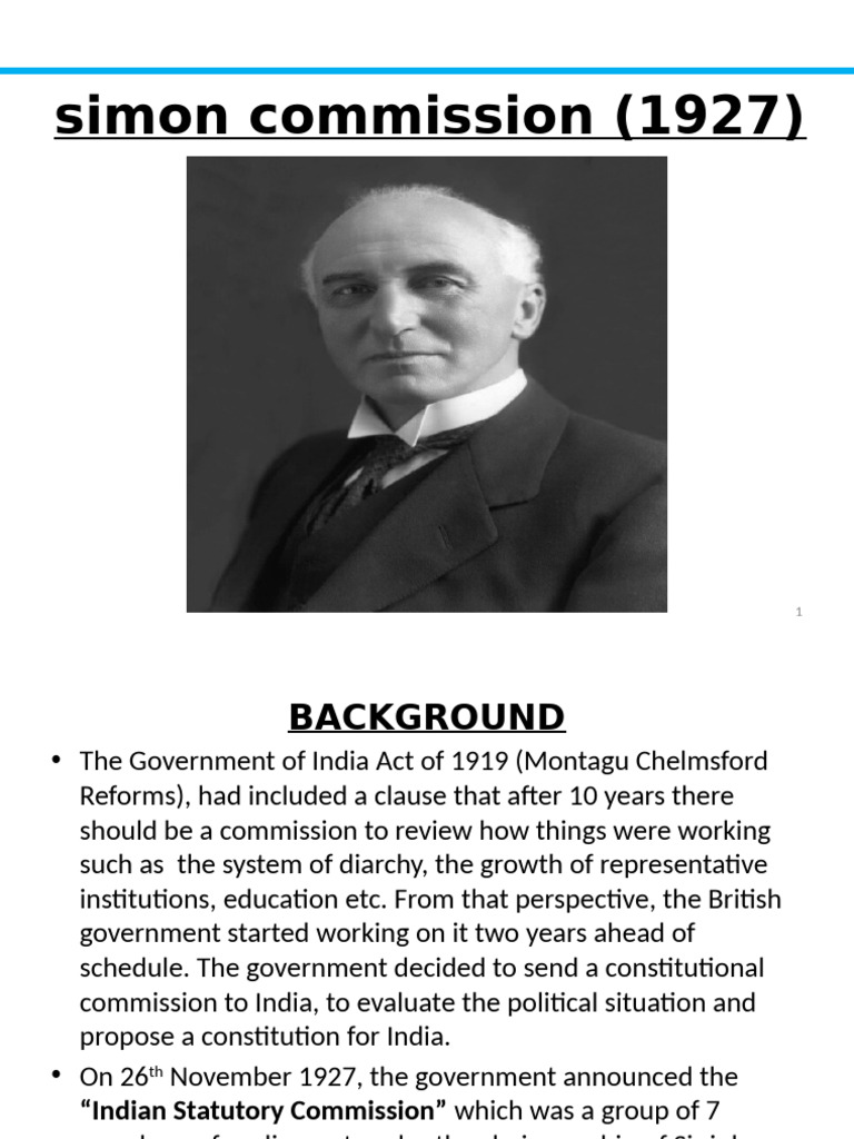 Simon Commission 1927: Overview & Impact | PDF | Government | British India