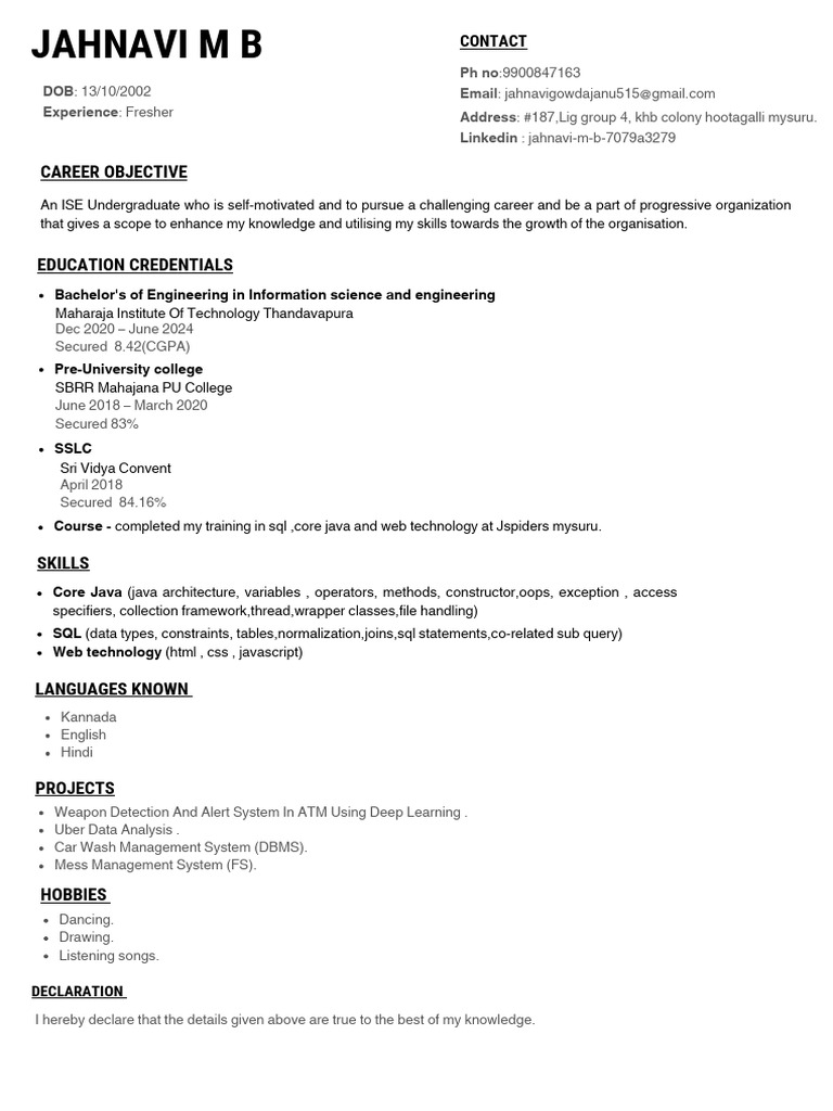 ISE Graduate with Java & SQL Skills | PDF