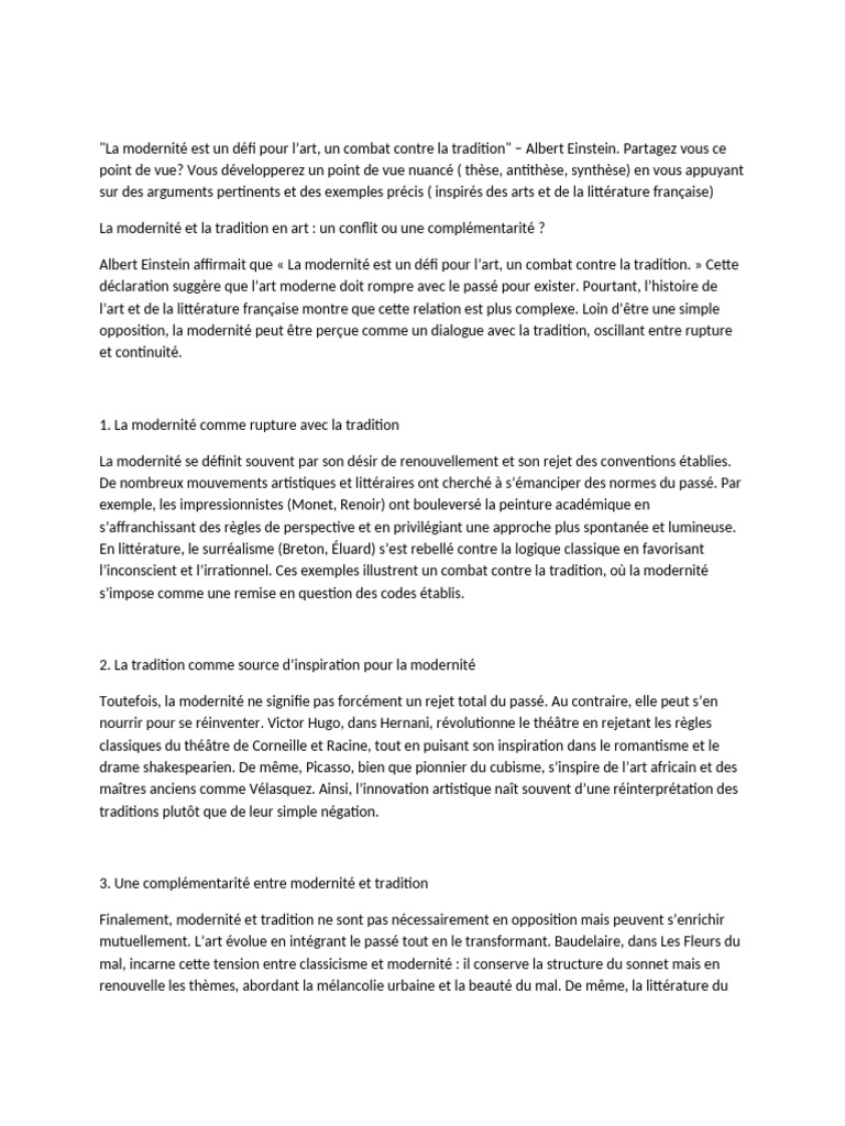 Modernité et tradition en art : dialogue créatif | PDF | Modernité | Poésie