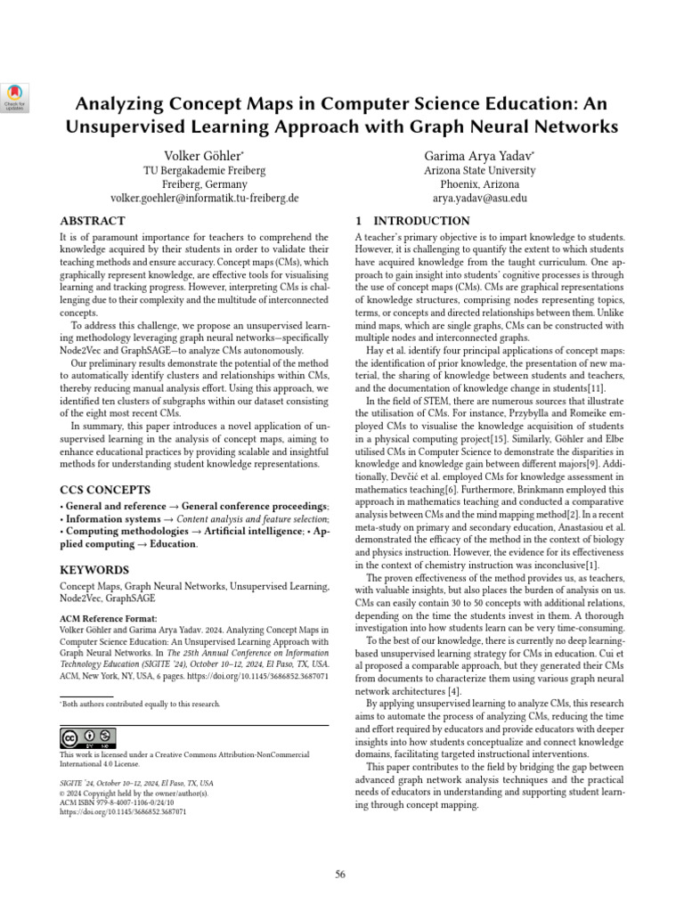 Analyzing Concept Maps in Computer Science Education: An Unsupervised ...