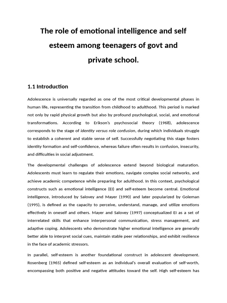 PHD 2 | PDF | Self Esteem | Adolescence