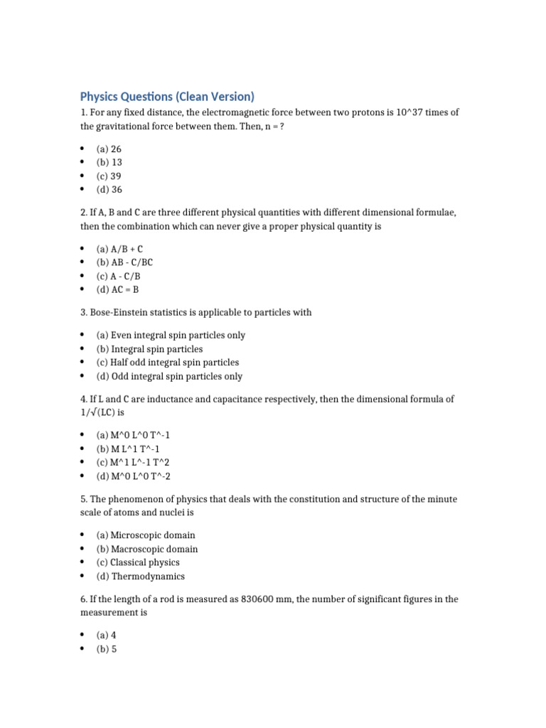Physics Questions and Concepts Explained | PDF | Force | Viscosity