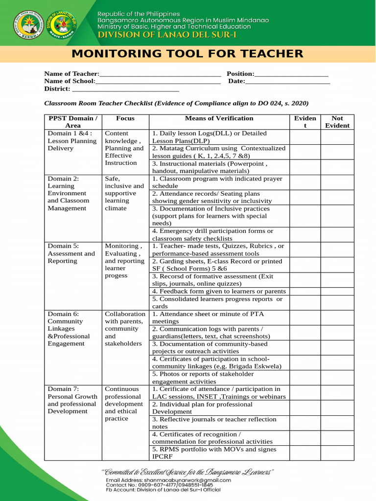 Teacher Compliance Checklist Template | PDF | Cognition | Human ...