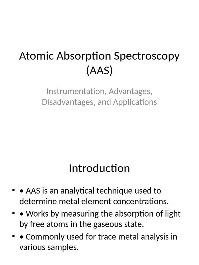 Atomic Absorption Spectroscopy Overview | PDF