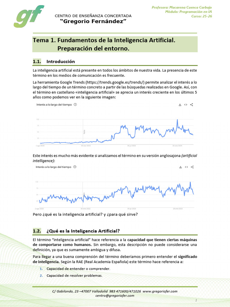 Fundamentos de la Inteligencia Artificial | PDF | Inteligencia (IA) y ...