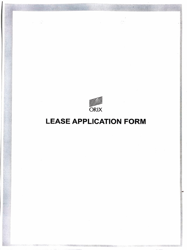 Orix Lease Application Form | PDF | Bankruptcy | Private Law