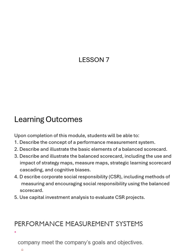 Balanced Scorecard & CSR Overview | PDF | Corporate Social ...