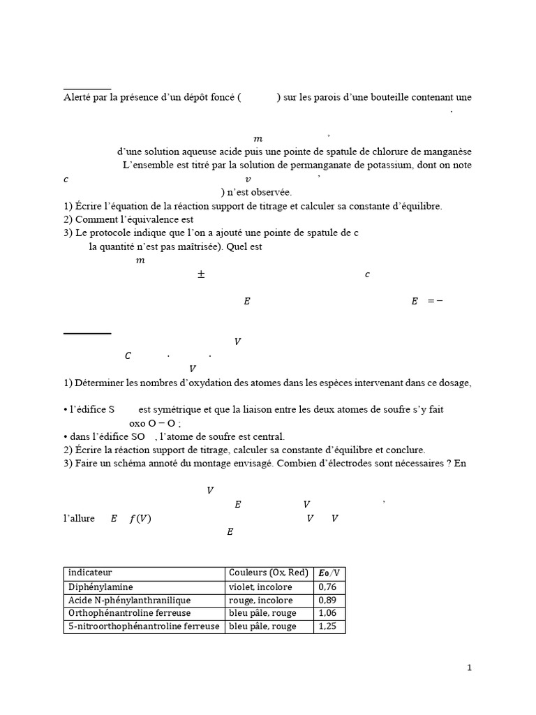Titrage et cinétique des réactions chimiques | PDF | Cinétique chimique ...
