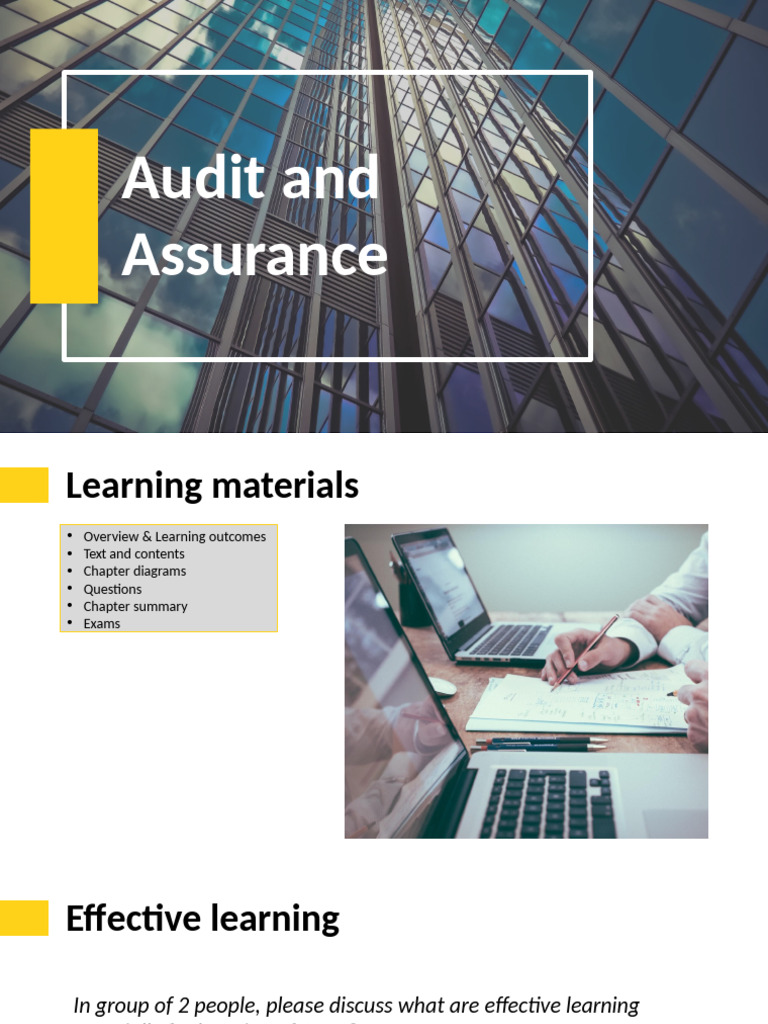 Audit and Assurance Learning Guide | PDF | Audit | Internal Control