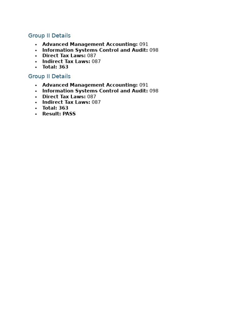 Group II Details | PDF