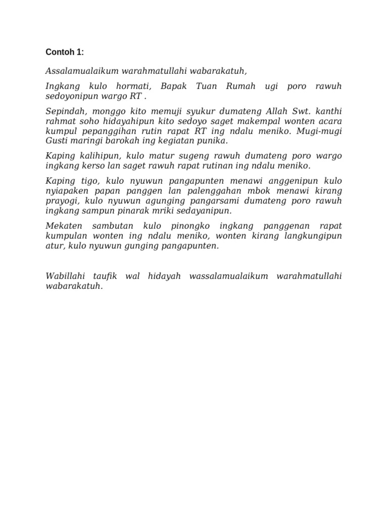 Contoh Pidato RT | PDF