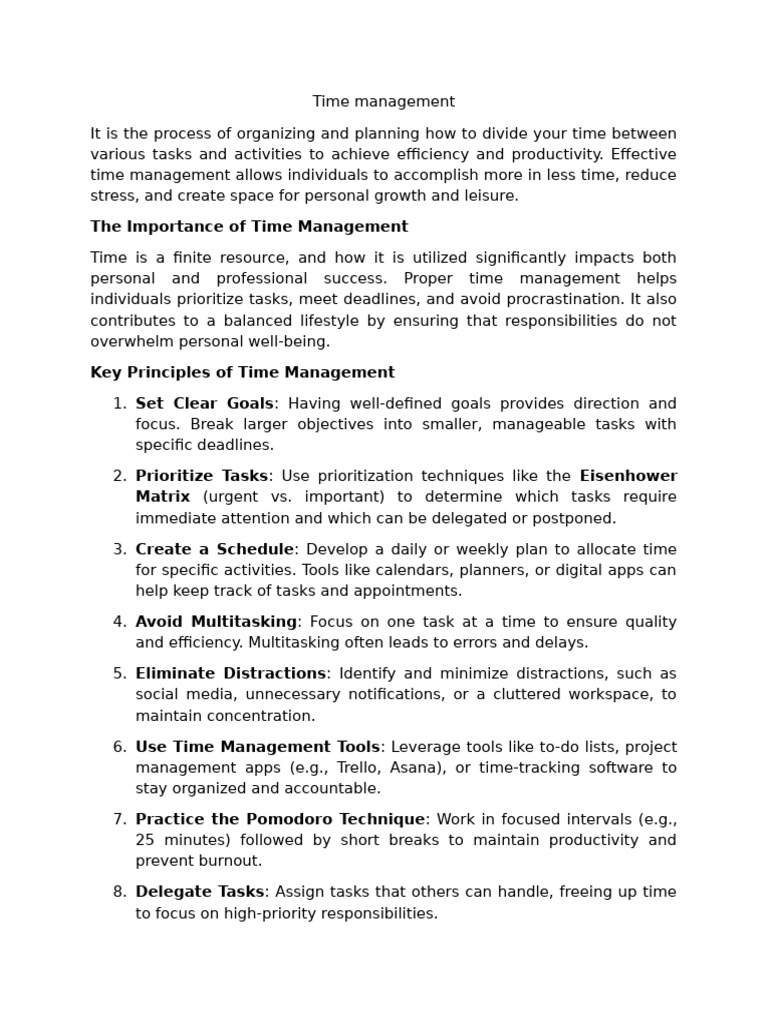 Effective Time Management Strategies | PDF