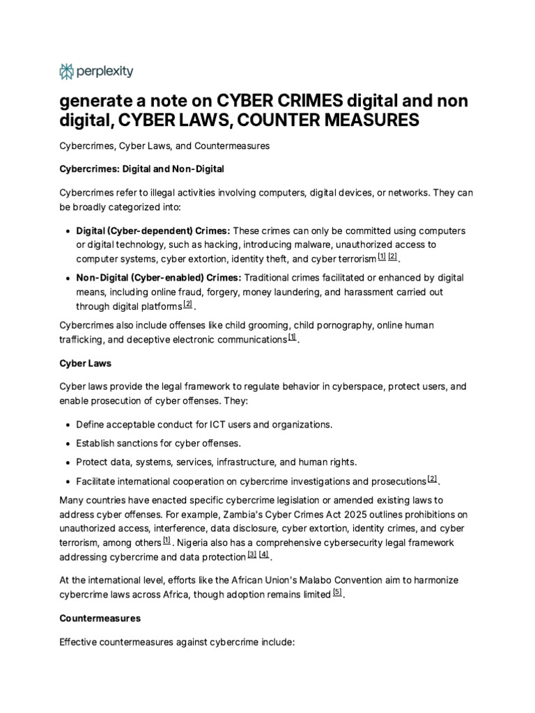 Cybercrimes and Legal Countermeasures | PDF | Cybercrime | Computer ...