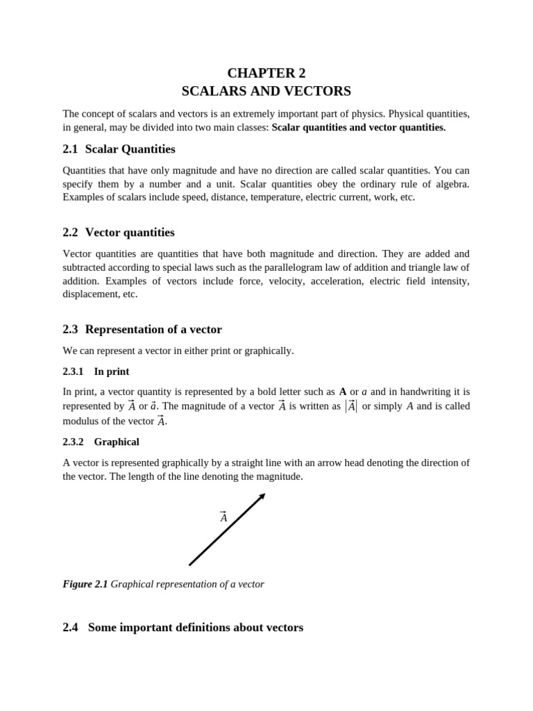 Scalars and Vectors in Physics | PDF | Euclidean Vector | Coordinate System